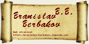 Branislav Berbakov vizit kartica